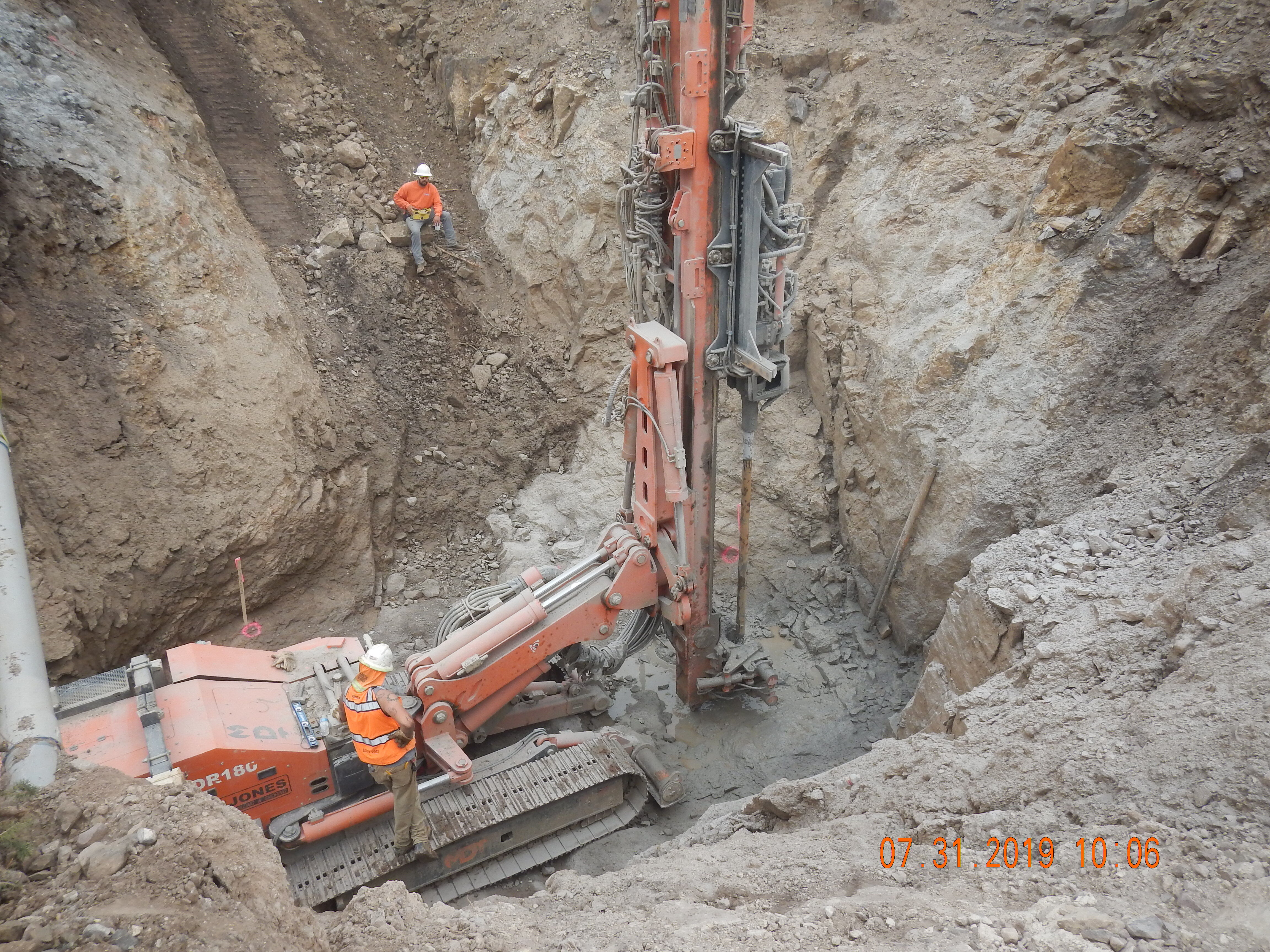 Machinery in trench at North Fork Siphon